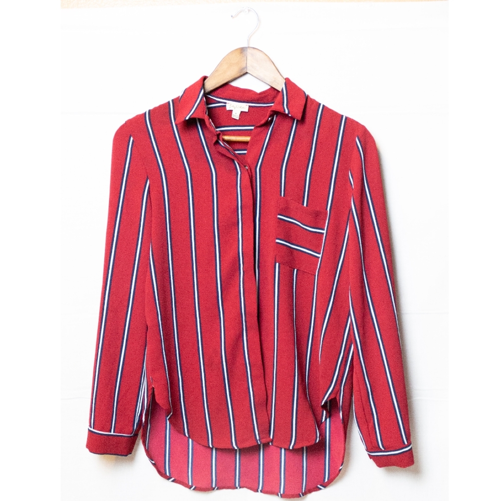 Striped Lily White Button-Down